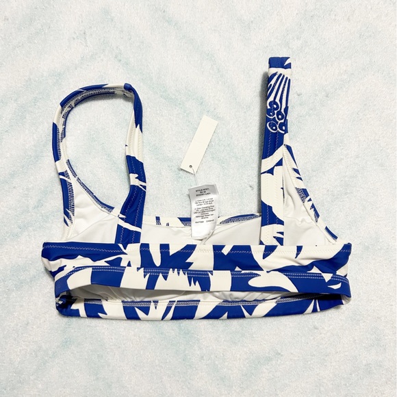 NEW Madewell Second Wave Blue Tropicale Floral Balconette Bikini Top Medium (M) - Picture 5 of 7